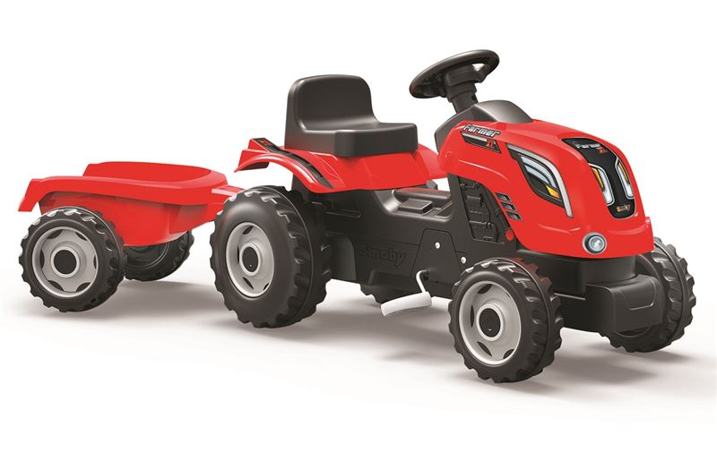 Šlapací traktor Farmer XL červený s vozíkem - Kliknutím na obrázek zavřete