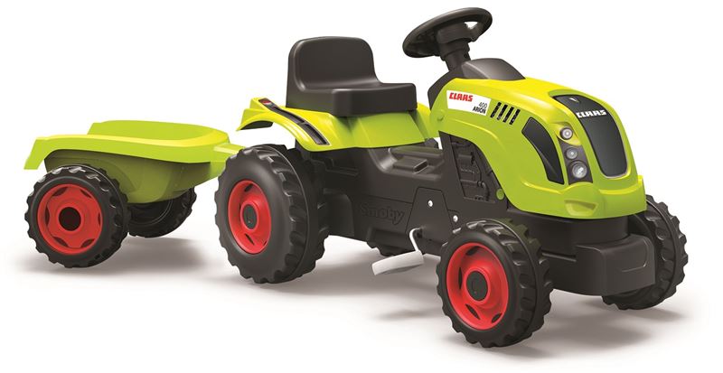 Šlapací traktor CLAAS zelený s vozíkem - Kliknutím na obrázek zavřete