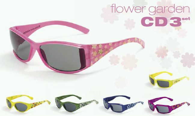 Sluneční brýle Flower Garden 3-5 let - SKLADEM šedé - Kliknutím na obrázek zavřete